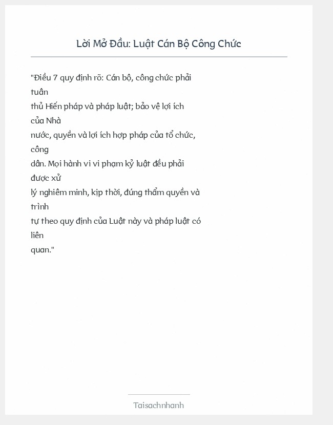 Trích đoạn Luật Cán Bộ Công Chức
