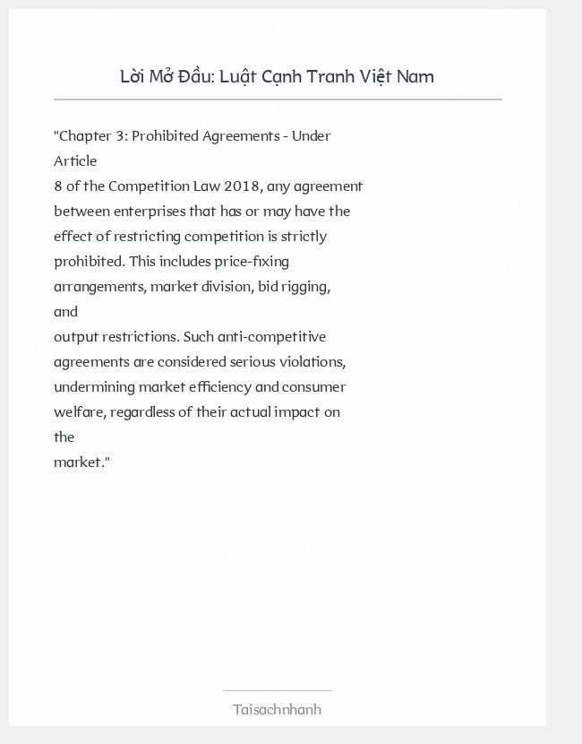 Trích đoạn Luật Cạnh Tranh Việt Nam