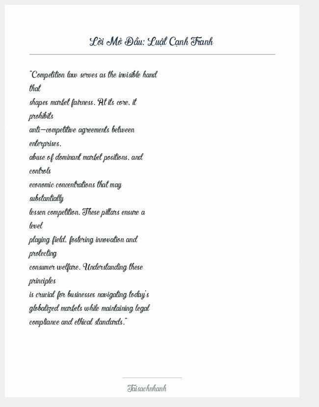 Trích đoạn Luật Cạnh Tranh