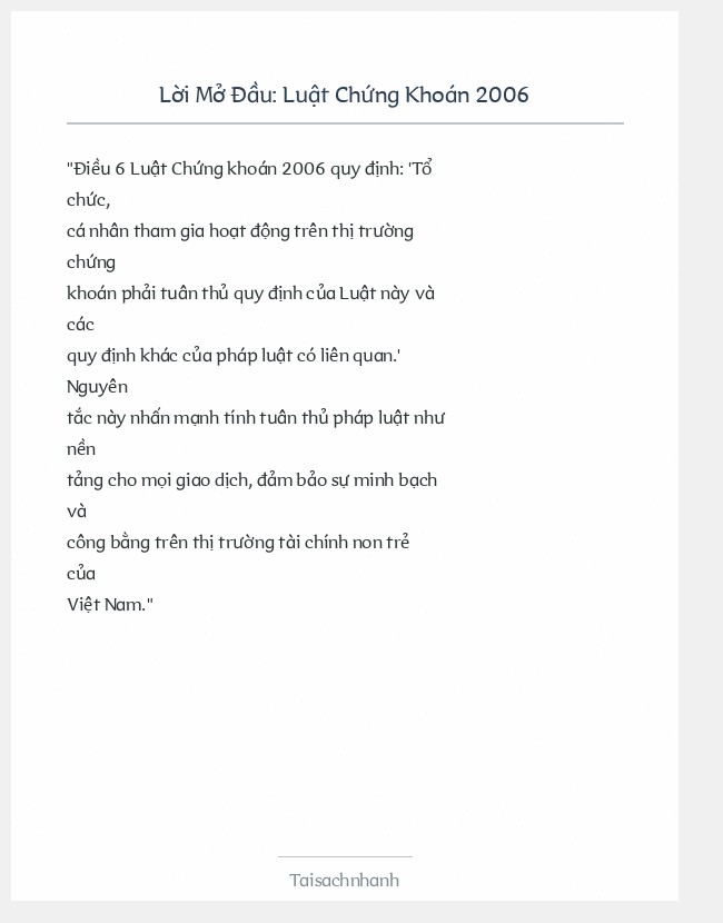Trích đoạn Luật Chứng Khoán 2006