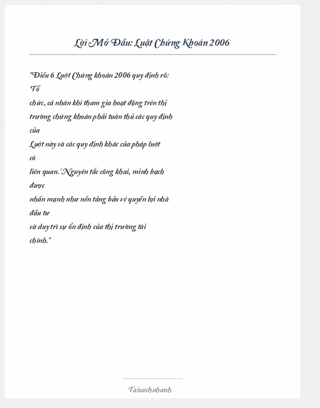 Trích đoạn Luật Chứng Khoán 2006