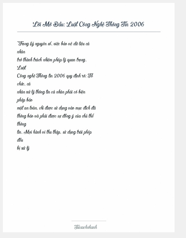 Trích đoạn Luật Công Nghệ Thông Tin 2006