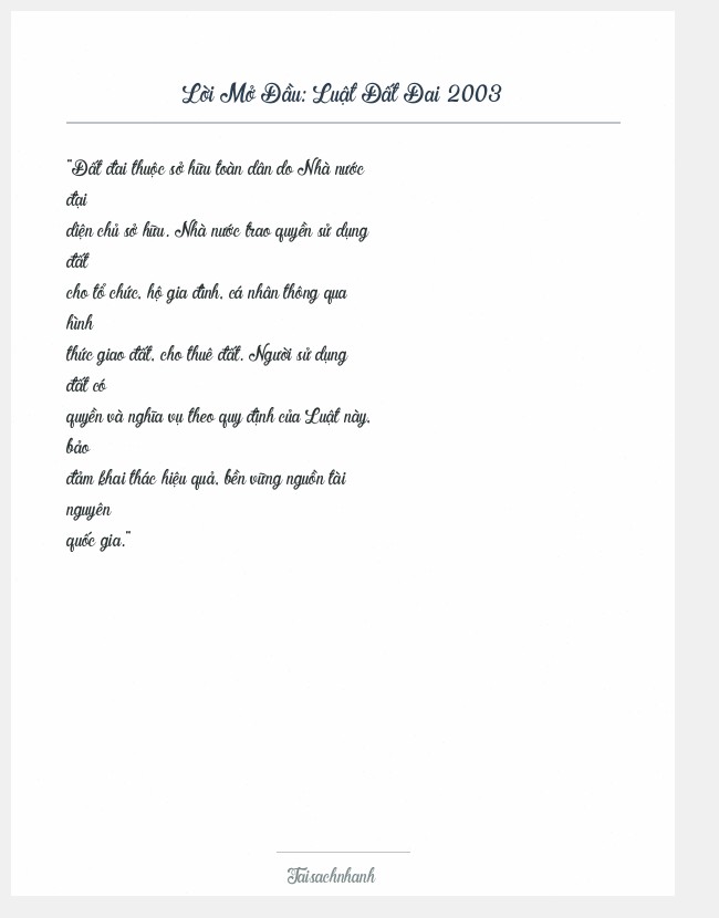 Trích đoạn Luật Đất Đai 2003