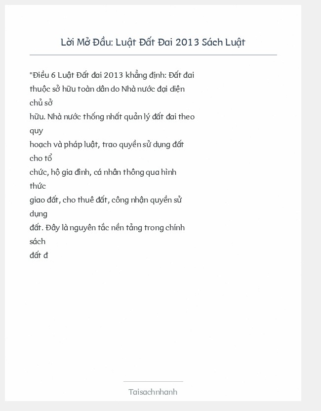 Trích đoạn Luật Đất Đai 2013 Sách Luật