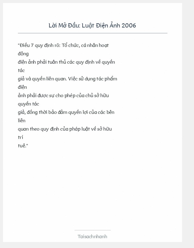 Trích đoạn Luật Điện Ảnh 2006