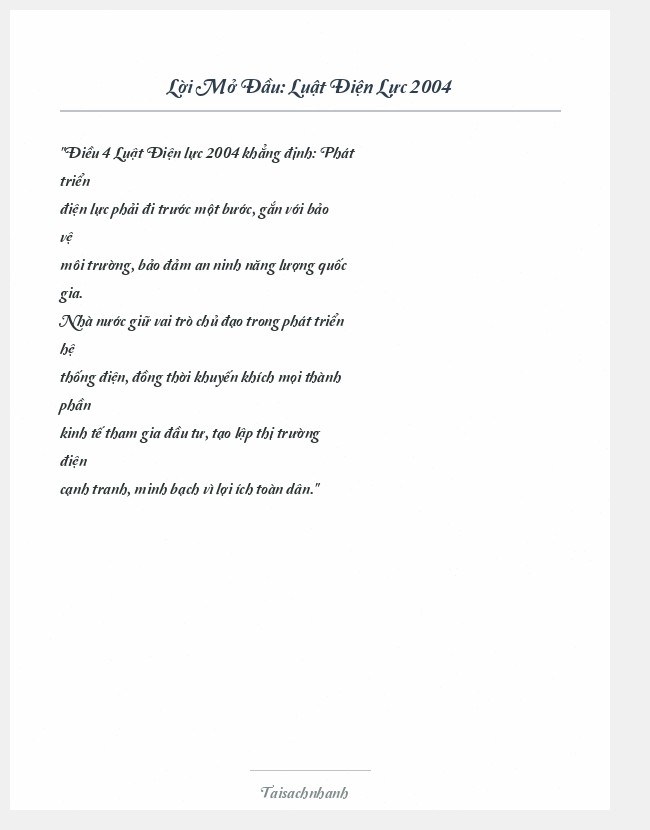 Trích đoạn Luật Điện Lực 2004