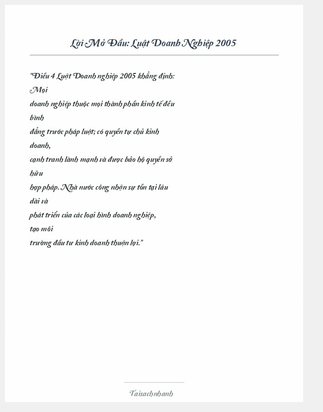Trích đoạn Luật Doanh Nghiệp 2005