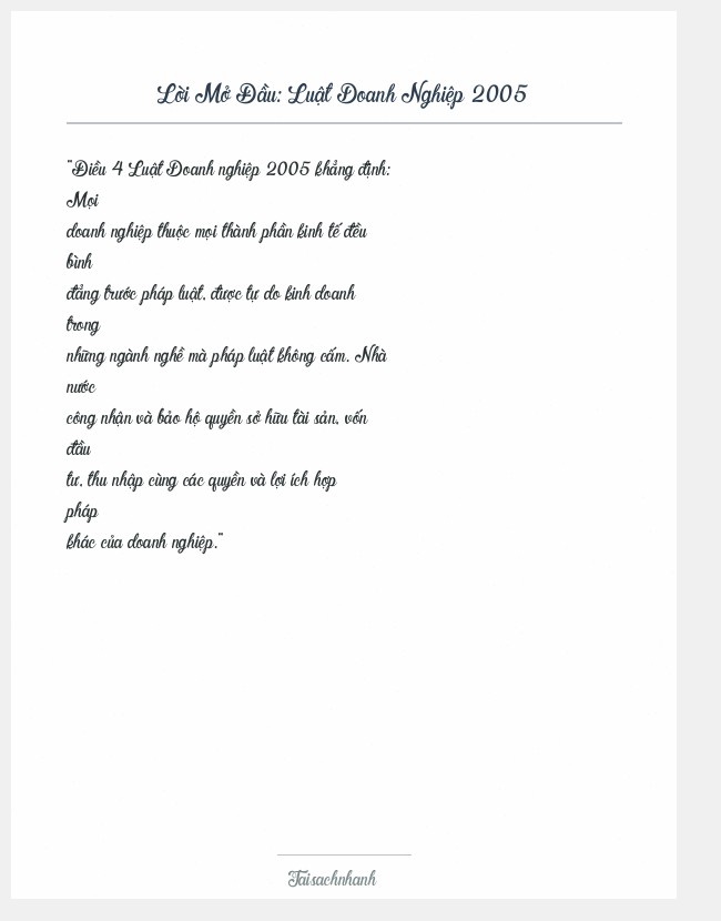 Trích đoạn Luật Doanh Nghiệp 2005
