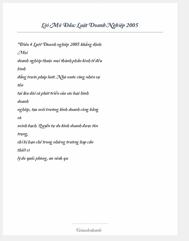 Trích đoạn Luật Doanh Nghiệp 2005
