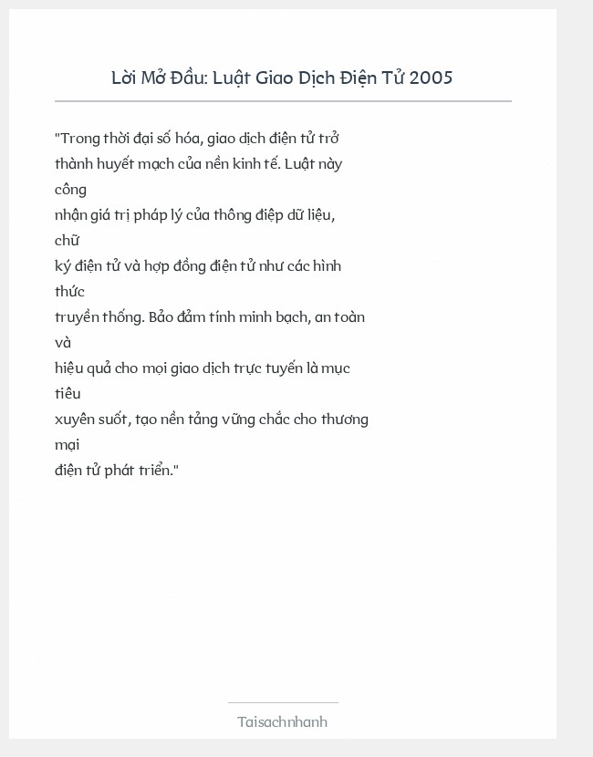 Trích đoạn Luật Giao Dịch Điện Tử 2005