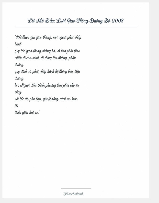 Trích đoạn Luật Giao Thông Đường Bộ 2008