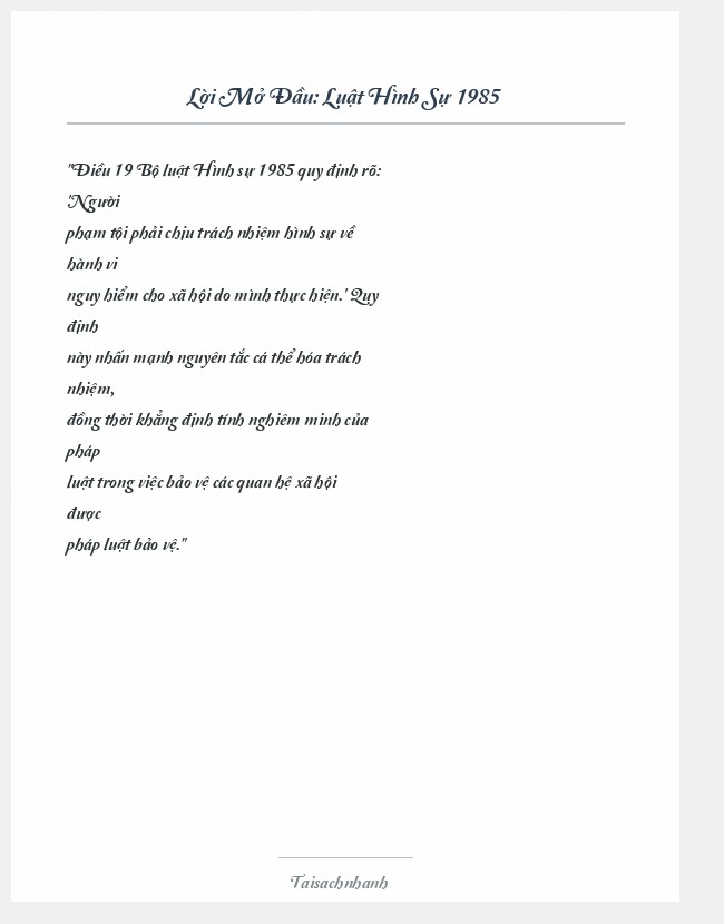 Trích đoạn Luật Hình Sự 1985