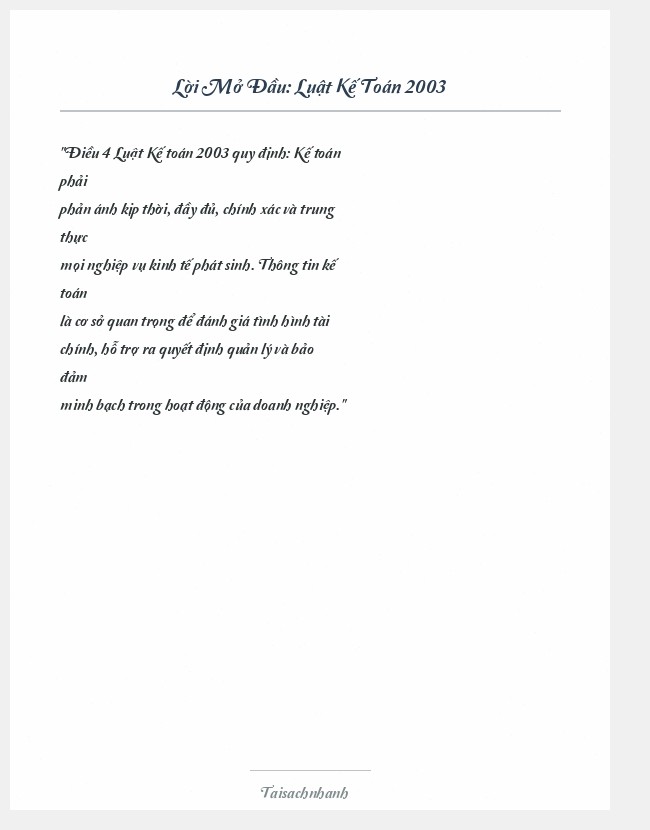 Trích đoạn Luật Kế Toán 2003