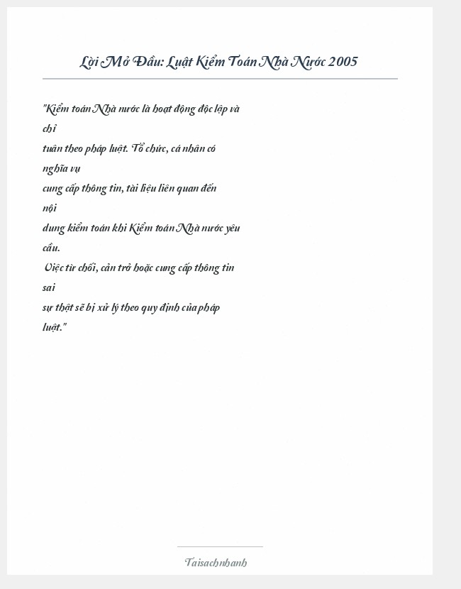 Trích đoạn Luật Kiểm Toán Nhà Nước 2005