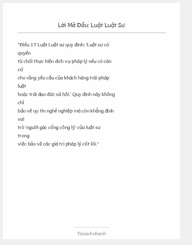 Trích đoạn Luật Luật Sư