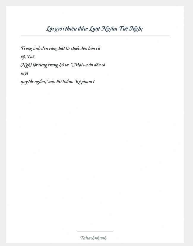 Trích đoạn Luật Ngầm Tuệ Nghị