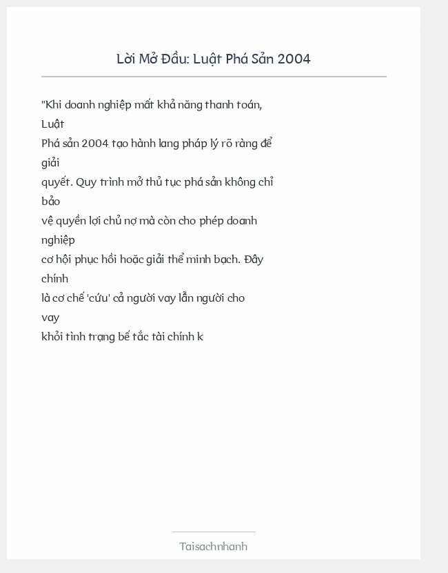 Trích đoạn Luật Phá Sản 2004