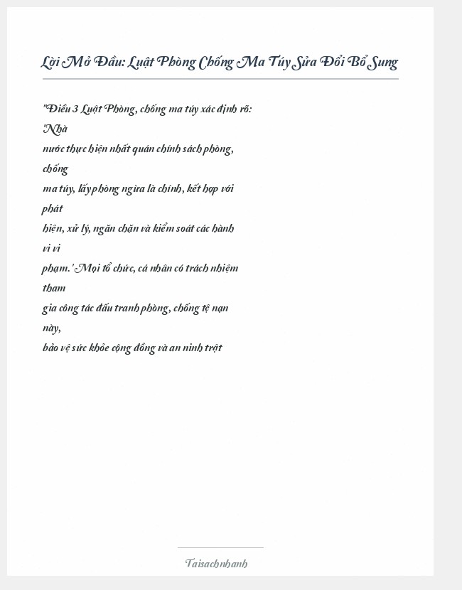 Trích đoạn Luật Phòng Chống Ma Túy Sửa Đổi Bổ Sung