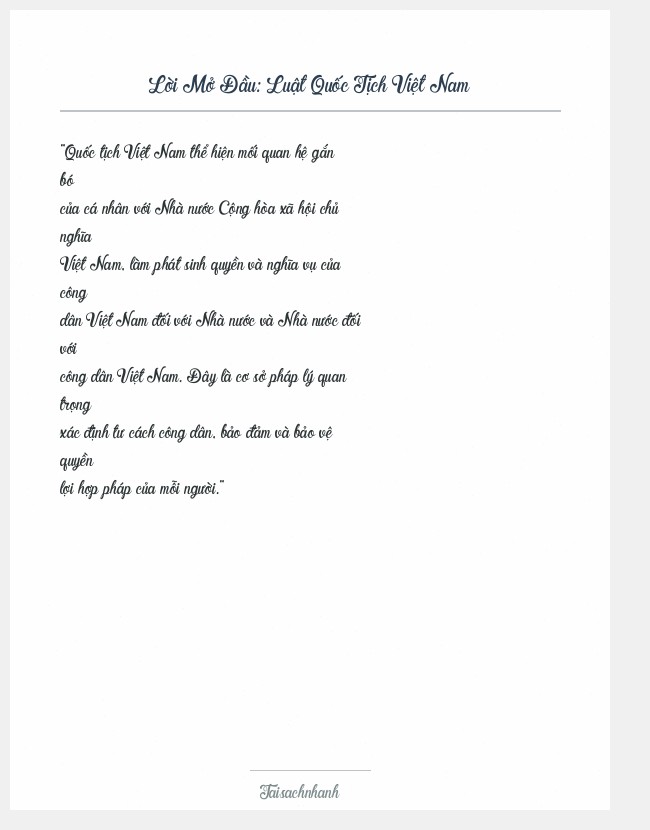 Trích đoạn Luật Quốc Tịch Việt Nam
