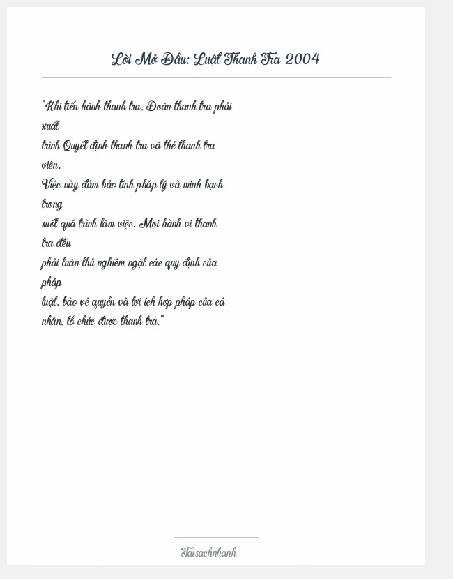 Trích đoạn Luật Thanh Tra 2004