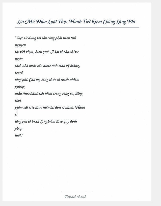 Trích đoạn Luật Thực Hành Tiết Kiệm Chống Lãng Phí