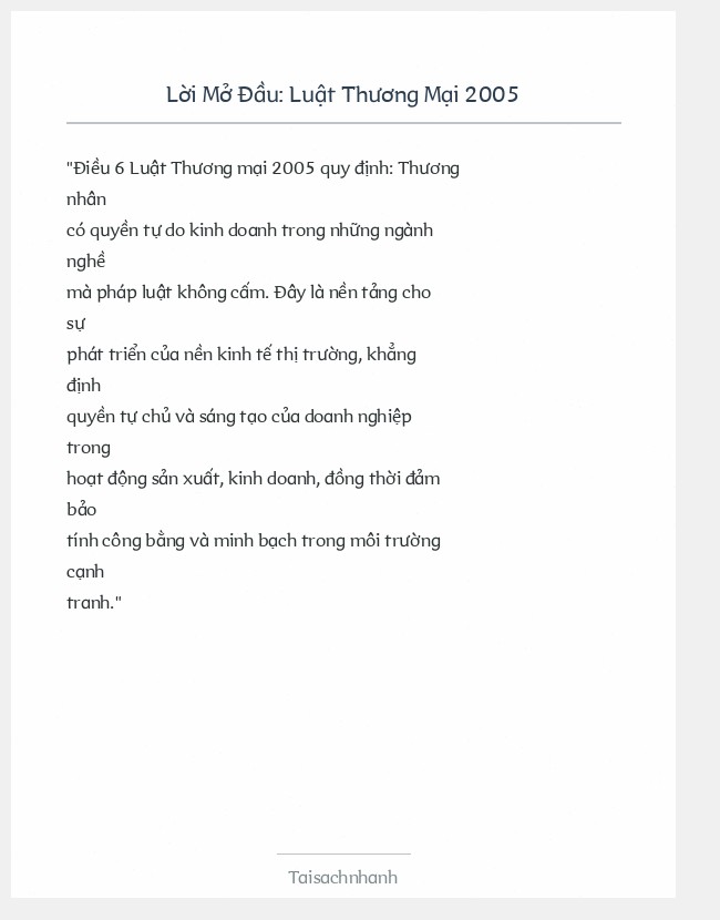 Trích đoạn Luật Thương Mại 2005