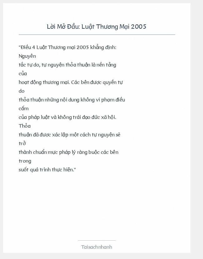 Trích đoạn Luật Thương Mại 2005