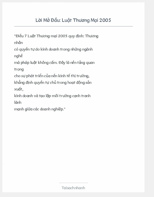 Trích đoạn Luật Thương Mại 2005