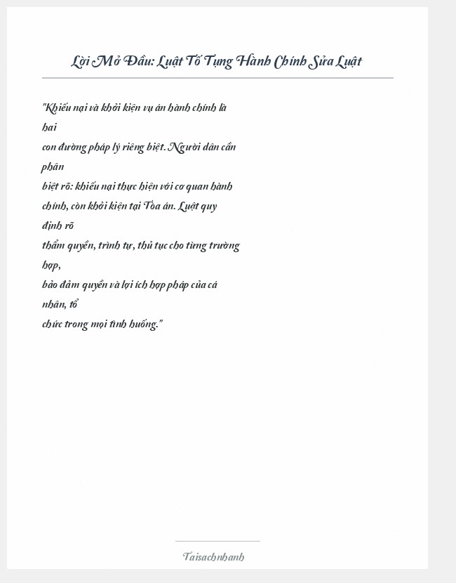 Trích đoạn Luật Tố Tụng Hành Chính Sửa Luật