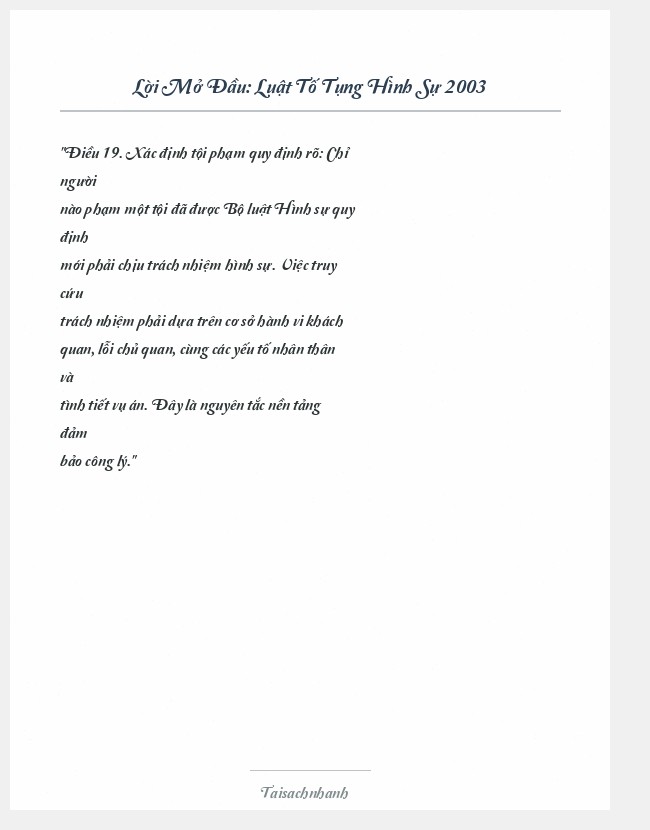 Trích đoạn Luật Tố Tụng Hình Sự 2003