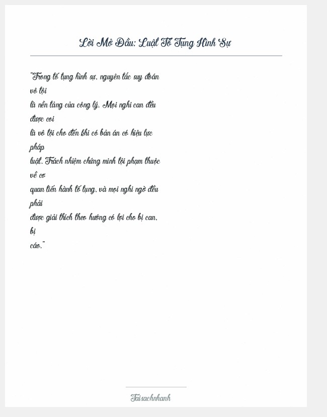 Trích đoạn Luật Tố Tụng Hình Sự