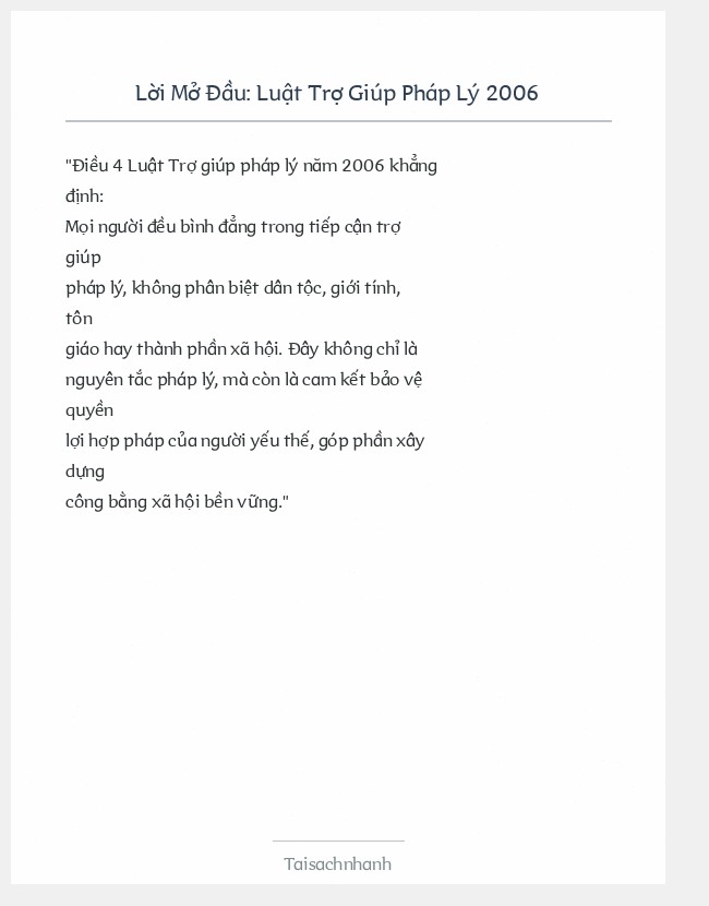 Trích đoạn Luật Trợ Giúp Pháp Lý 2006