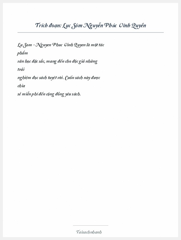 Trích đoạn Lục Sóm Nguyễn Phúc Vĩnh Quyền