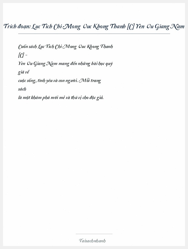 Trích đoạn Luc Tich Chi Mong Vuc Khong Thanh [C] Yen Vu Giang Nam