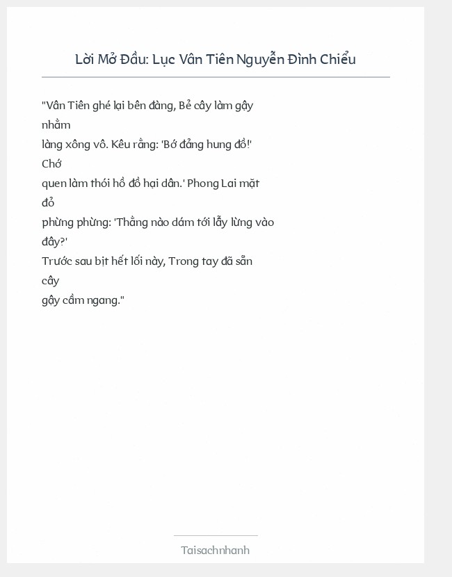 Trích đoạn Lục Vân Tiên Nguyễn Đình Chiểu