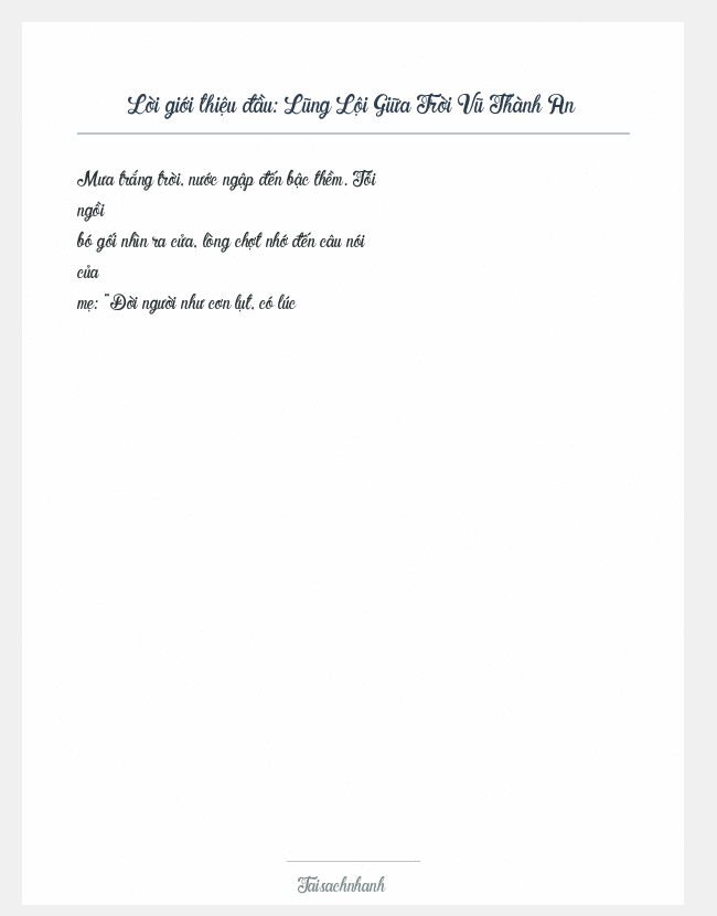 Trích đoạn Lũng Lội Giữa Trời Vũ Thành An
