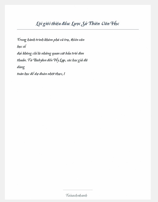 Trích đoạn Lược Sử Thiên Văn Học