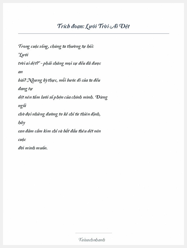 Trích đoạn Lưới Trời Ai Dệt