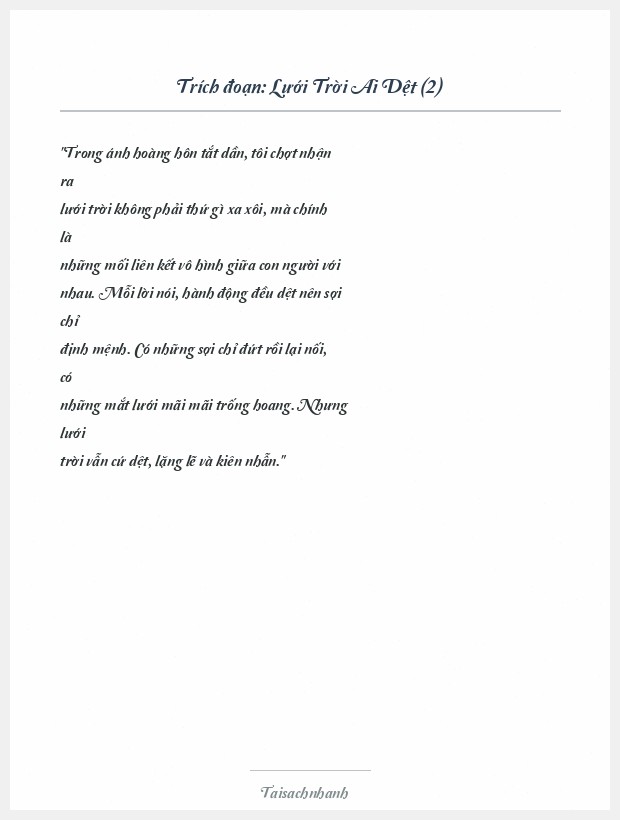 Trích đoạn Lưới Trời Ai Dệt (2)