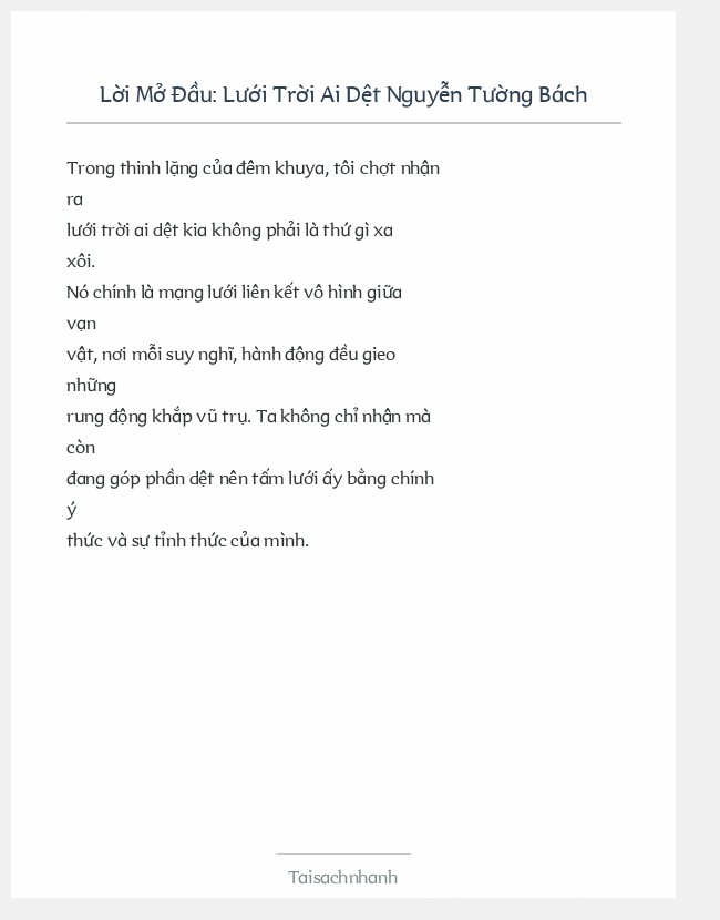 Trích đoạn Lưới Trời Ai Dệt Nguyễn Tường Bách