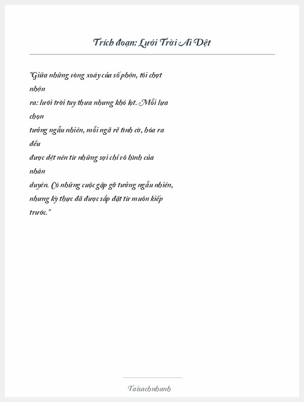 Trích đoạn Lưới Trời Ai Dệt