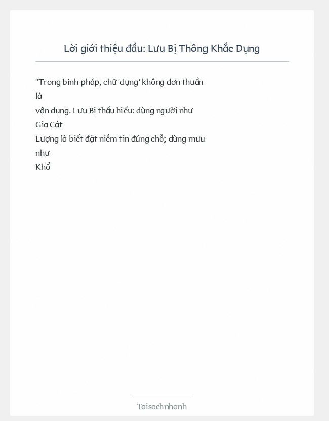 Trích đoạn Lưu Bị Thông Khắc Dụng