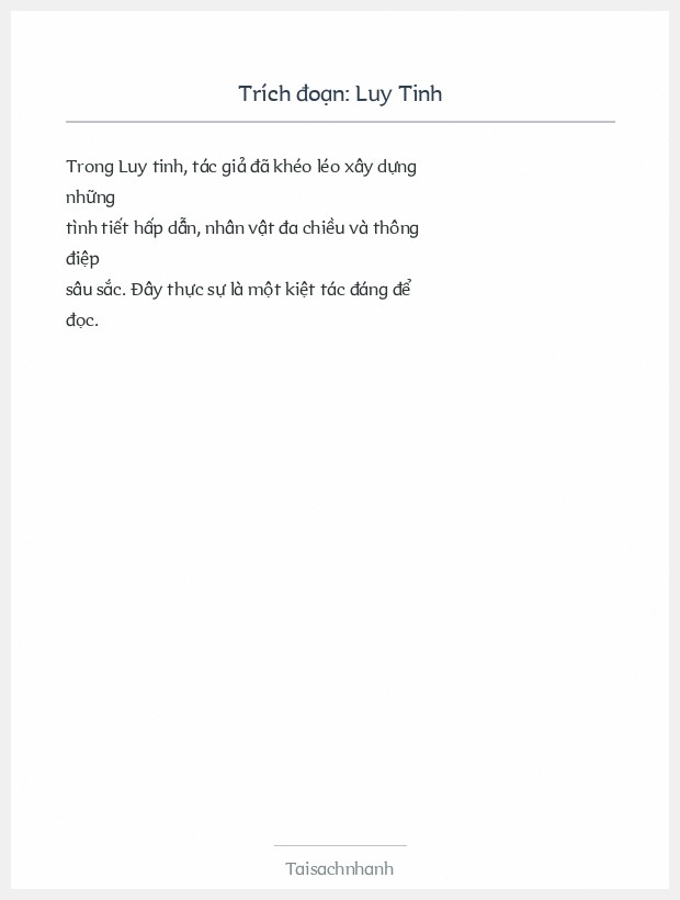 Trích đoạn Luy Tinh