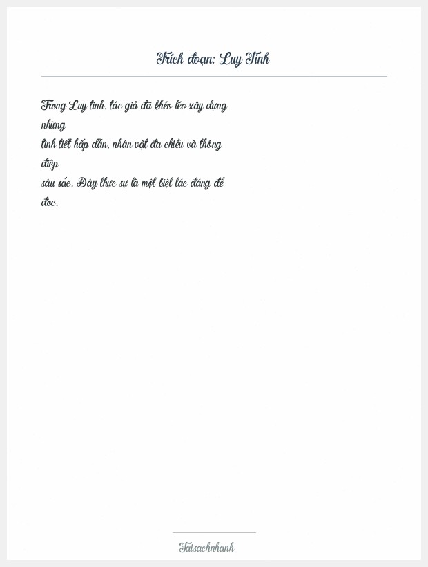 Trích đoạn Luy Tinh