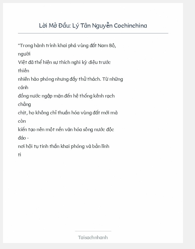 Trích đoạn Lý Tân Nguyễn Cochinchina