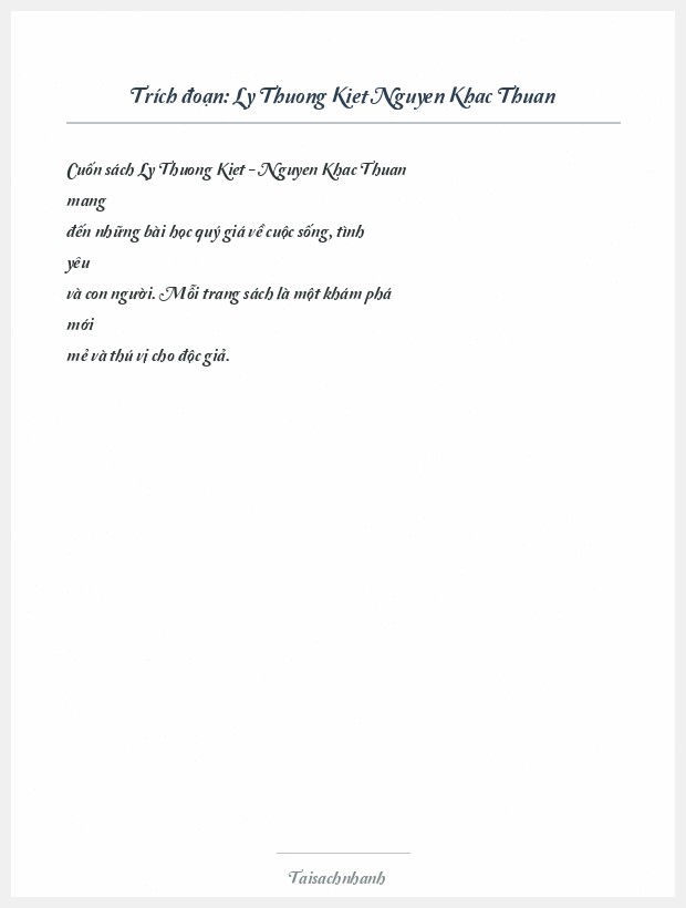 Trích đoạn Ly Thuong Kiet Nguyen Khac Thuan