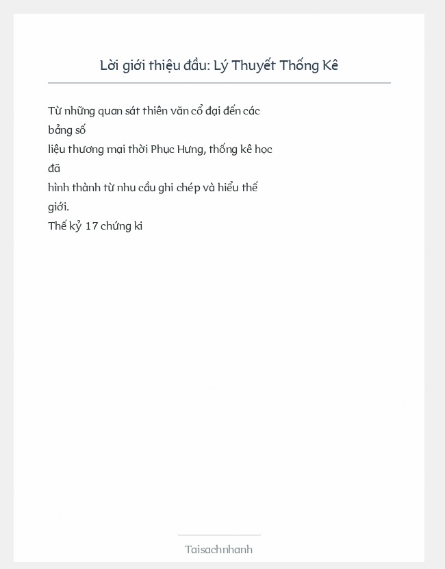 Trích đoạn Lý Thuyết Thống Kê