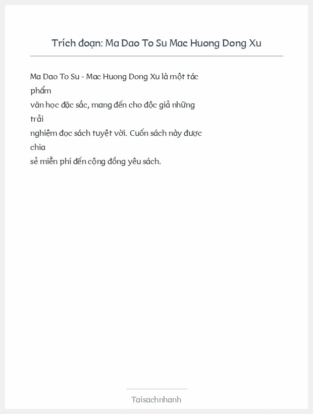 Trích đoạn Ma Dao To Su Mac Huong Dong Xu