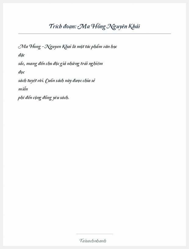 Trích đoạn Ma Hồng Nguyên Khải