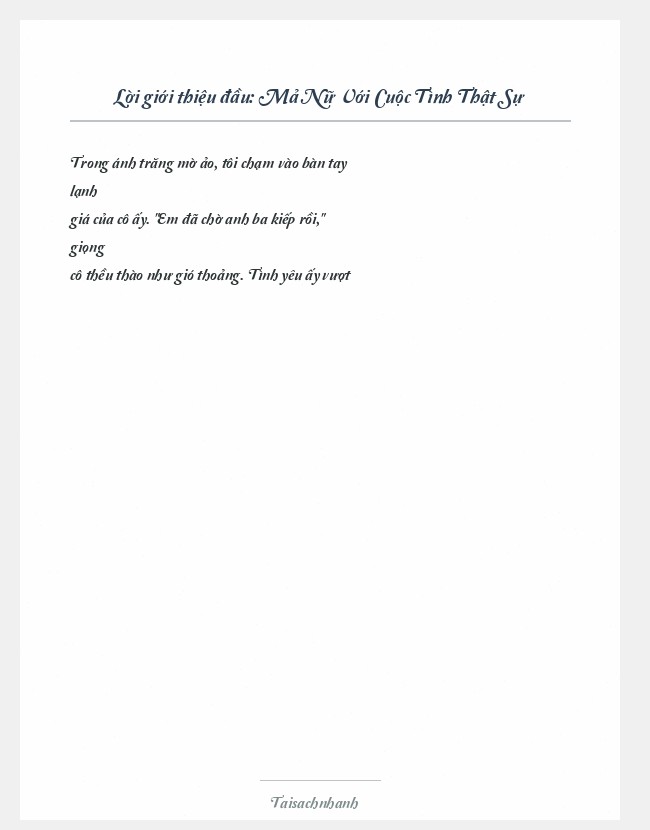 Trích đoạn Mả Nữ Với Cuộc Tình Thật Sự